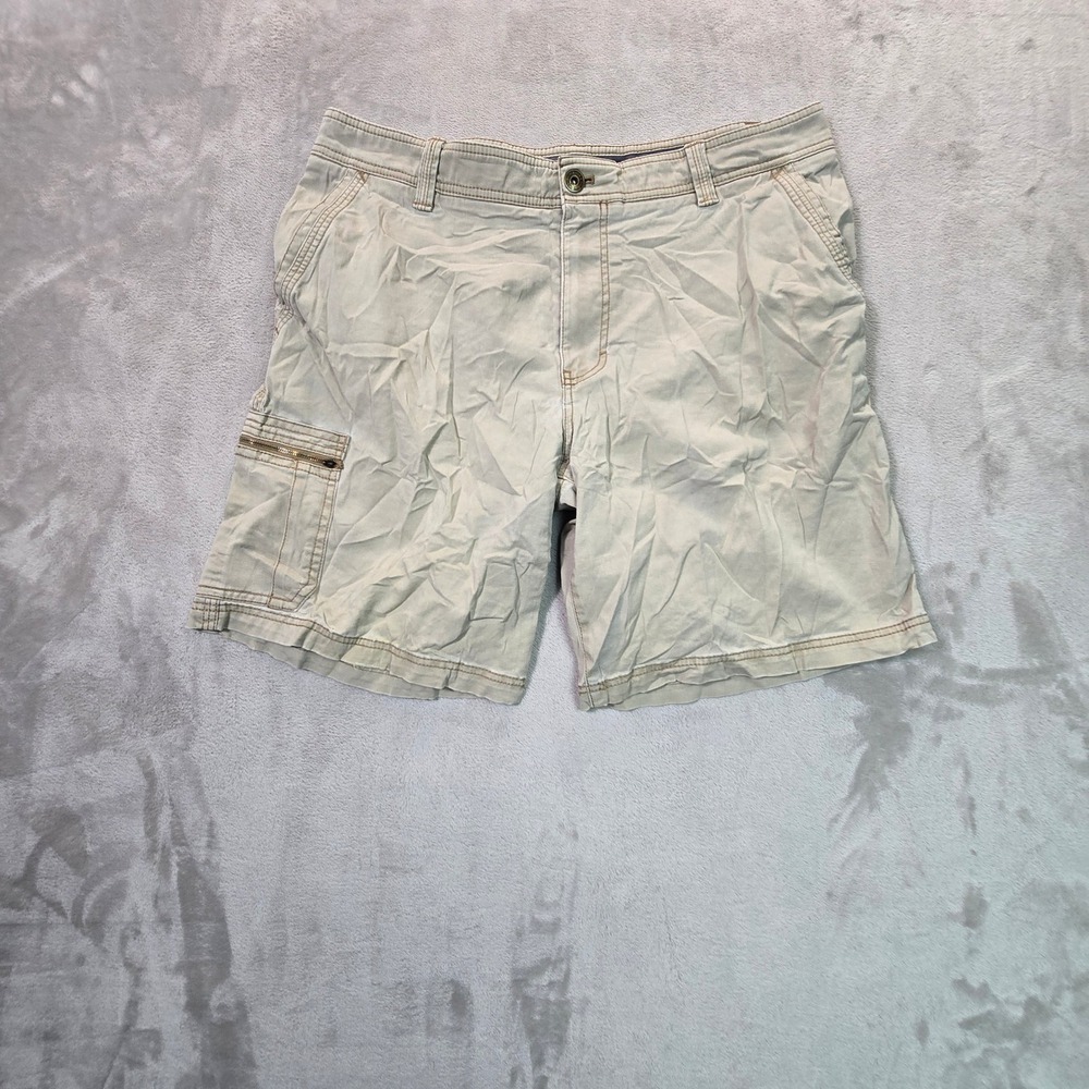GH Bass & Co Mens Khaki Cargo Shorts Tan Cotton Twill Size 36W Utility Casual